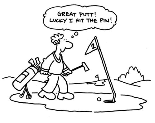 'Great putt. Lucky I hit the pin.'