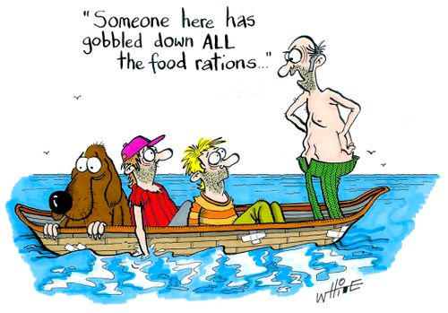 "Someone here has gobbled down all the food rations..."