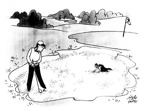 Dwarf on golf course