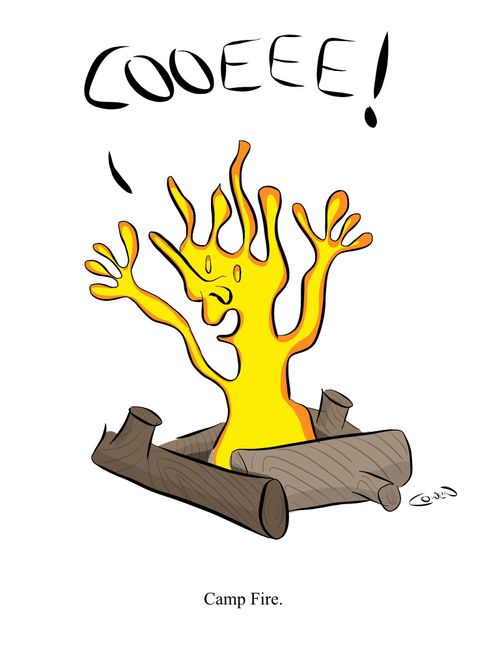 Camp Fire saying "Cooeee!"