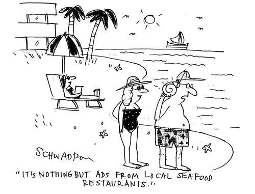 'It's nothing but ads form local seafood restaurants.'