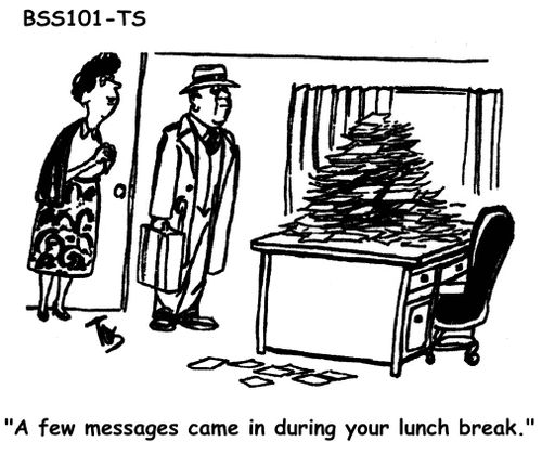'A few messages came in during your lunch break.'