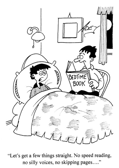 'Let's get a few things straight. No speed reading, no silly voices, no skipping pages...'