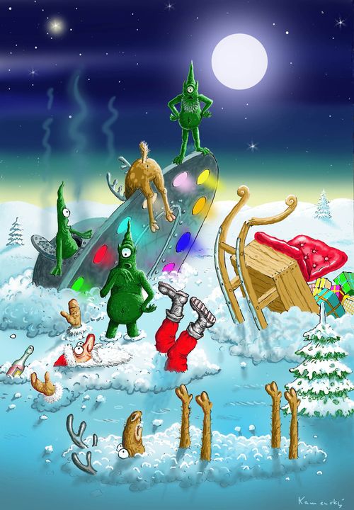 Aliens collide with Santa.