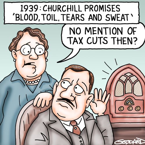1939: Churchill promises 'blood, toil, tears and sweat'.