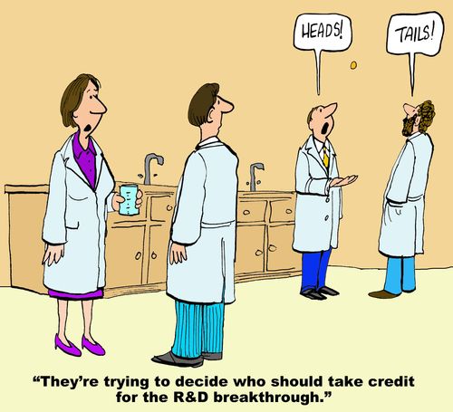 "They're trying to decide who should take credit for the R&D breakthrough."