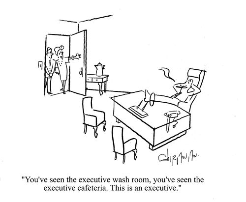 'You've seen the executive wash room, you've seen the executive cafeteria. This is an executive,'