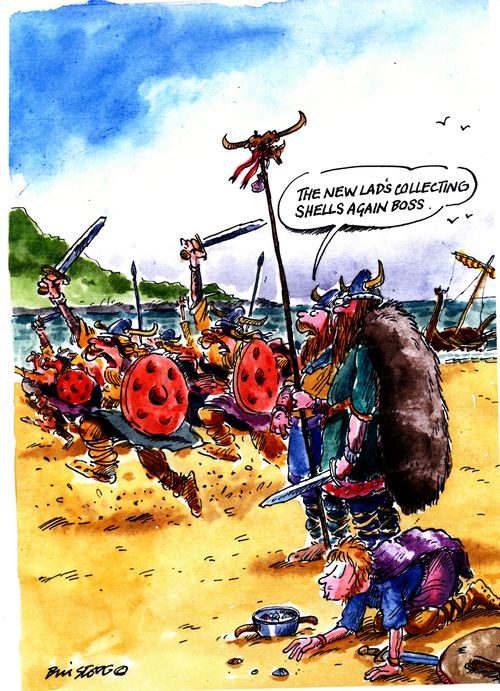 'The new lad's collecting shells again boss.'