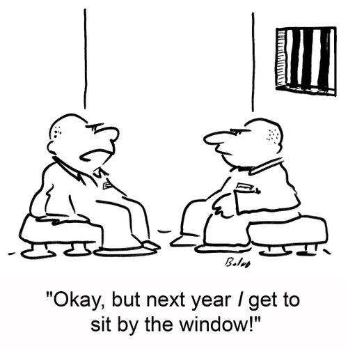 Okay, but next year I get to sit by the window!
