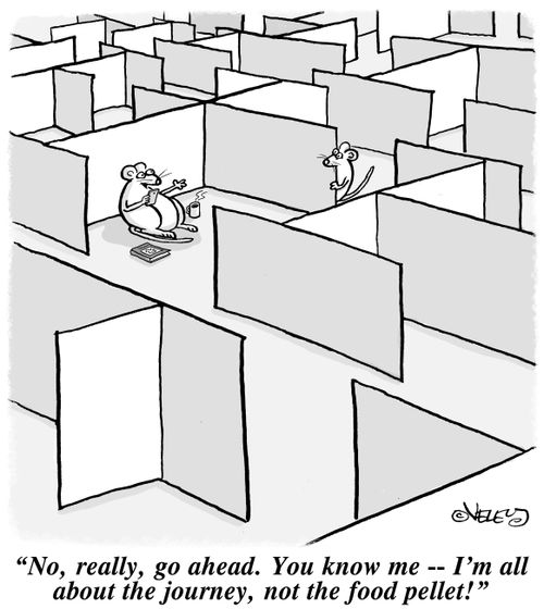 'No, really, go ahead. You know me - I'm all about the journey, not the food pellet!'
