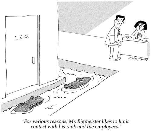 'For various reasons, Mr. Bigmeister likes to limit contact with his rank and file employees.'