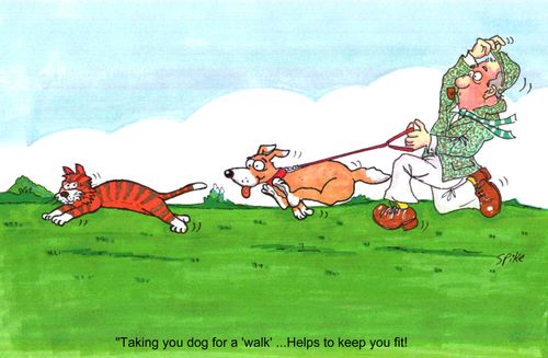 'Taking your dog for a 'walk'...Helps to keep you fit!'