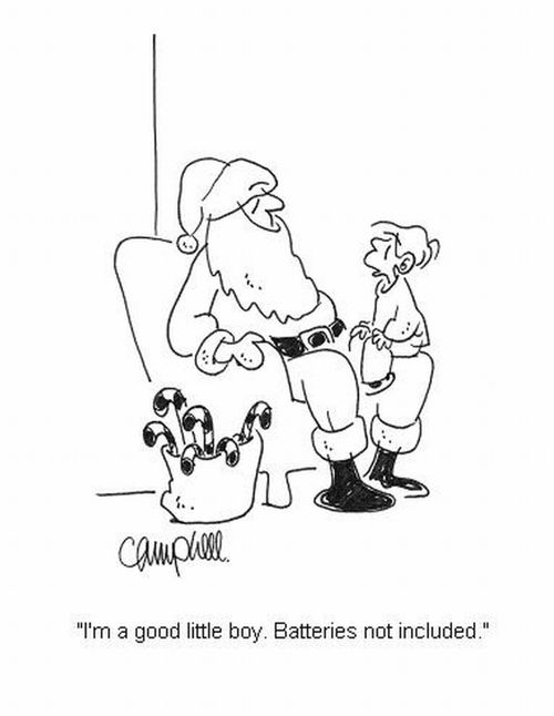 'I'm a good little boy. Batteries not included.'
