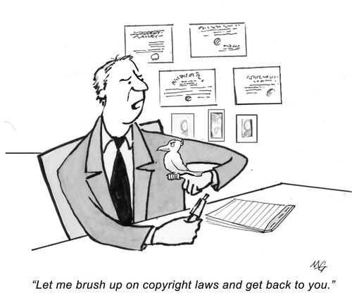 'Let me bush up on copyright laws and get back to you.'