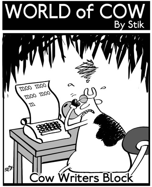 Cow Writers Block.