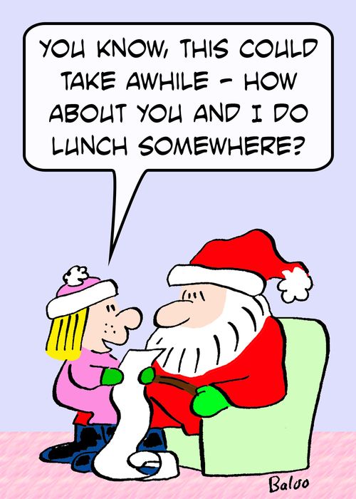 'You know, this could take awhile - how about you and I do lunch somewhere?'