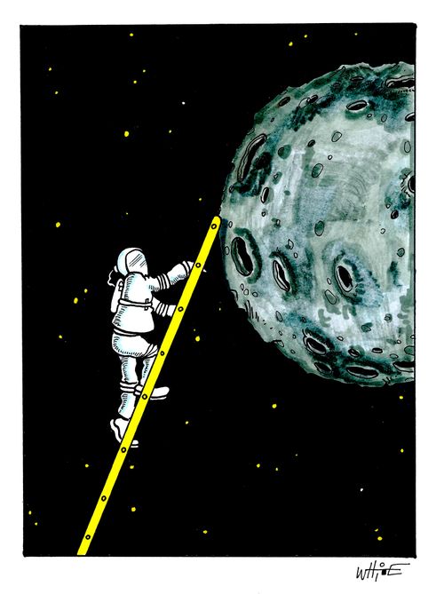 Climbing to the moon...