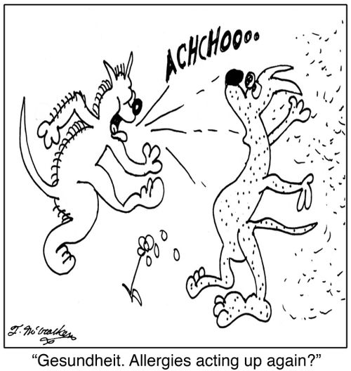 'Gesundheit. Allergies acting up again?'
