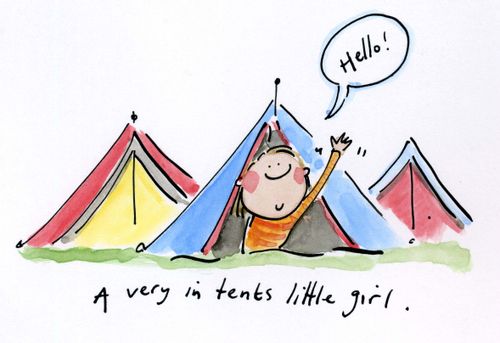 A very in tents little girl.