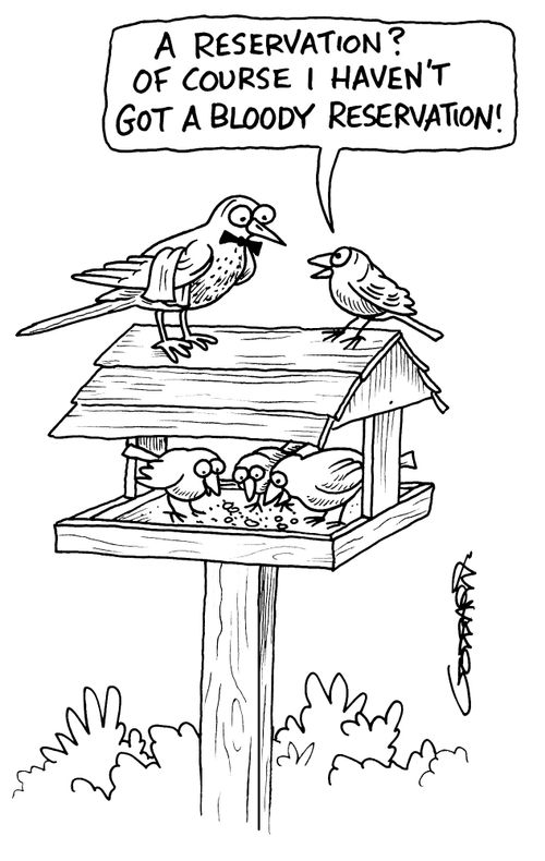 'A reservation? Of course I haven't got a bloody reservation!'