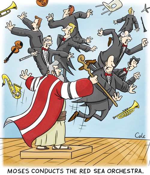 Moses conducts the Red Sea orchestra.