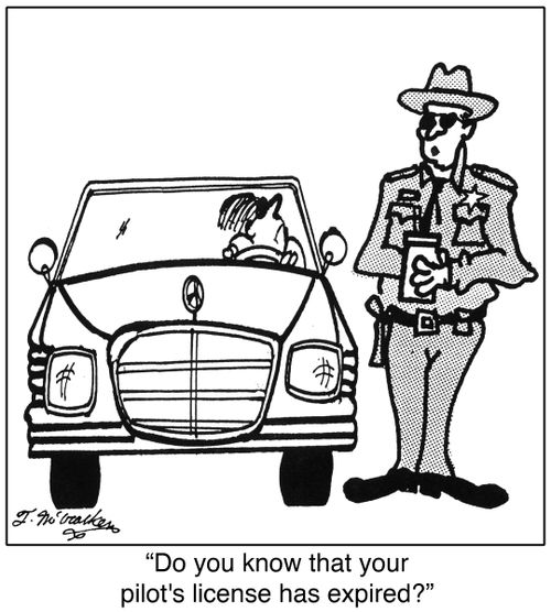 'Do you know that your pilot's license has expired?'