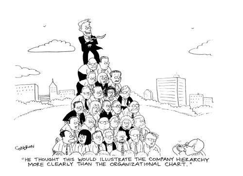 "He thought this would illustrate the company hierarchy more clearly than the organizational chart."