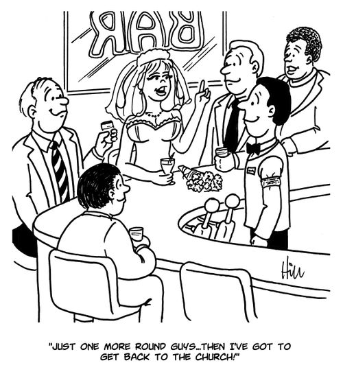 "Just one more round guys...then I've got to get back to the church!"