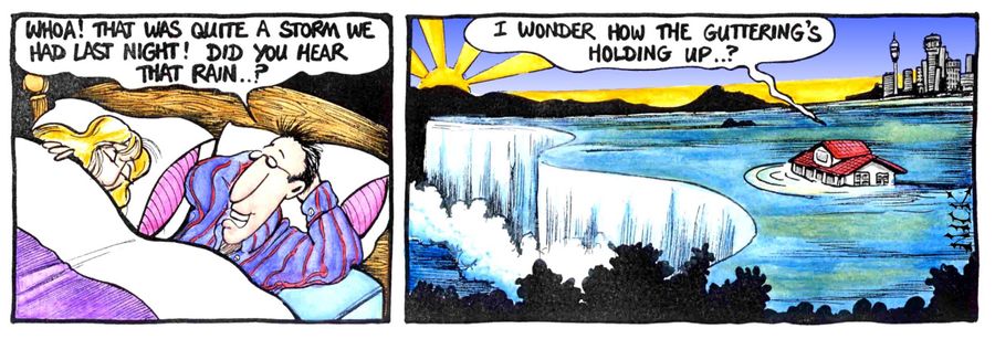 'That was quite a storm we had last night!'