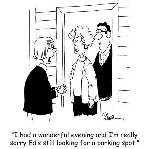 'I had a wonderful evening and I'm really sorry Ed's still looking for a parking spot.' 