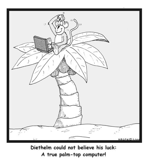 Diethelm could not believe his luck - a true palm-top computer!