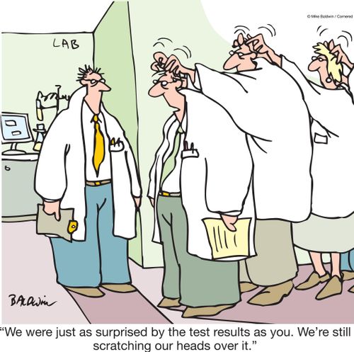 "We were just as surprised by the test results as you. We're still scratching our heads over it."