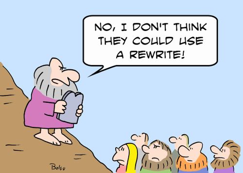 'No, I don't think they could use a rewrite!'
