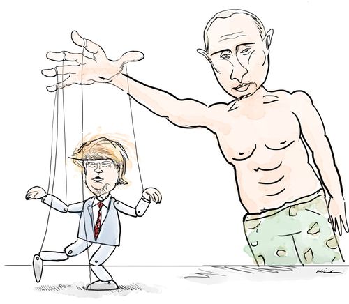 Putin with Trump puppet