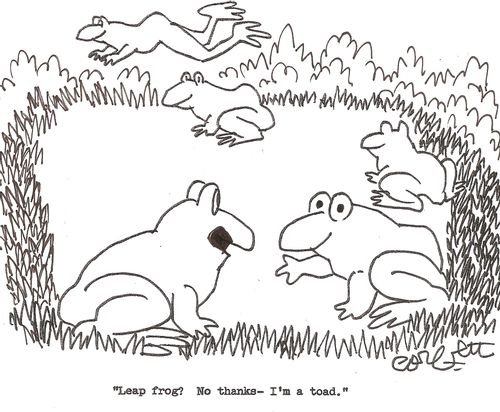 'Leap frog? No thanks- I'm a toad.'