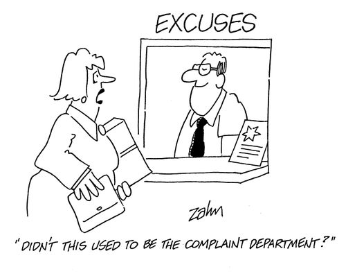 'Didn't this used to be the complaint department?'