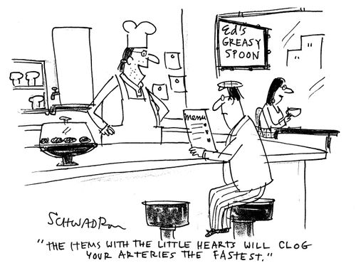 'The items with the little hearts will clog your arteries the fastest.'
