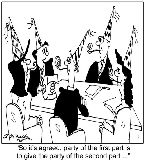 'So it's agreed, party of the first part is to give the party of the second part ...'