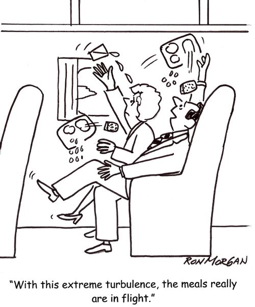 'With this extreme turbulence, the meals really are in flight.'