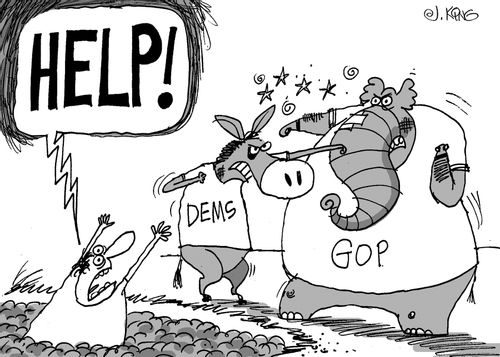 Political fighting.
