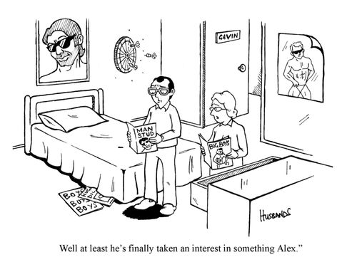'Well at least he's finally taken an interest in something Alex.'