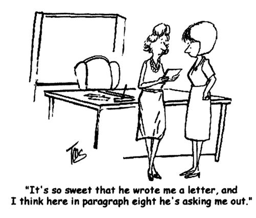 'It's so sweet that he wrote me a letter, and I think here in paragraph eight he's asking me out.'
