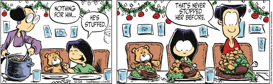 "Nothing for him...he's stuffed."