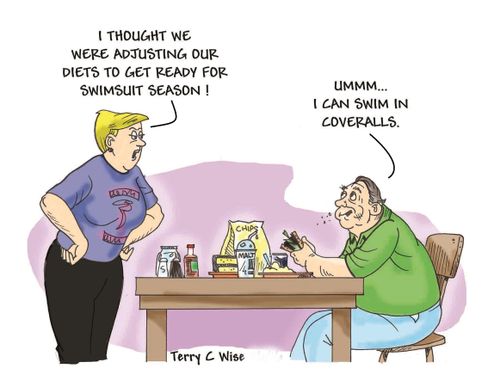 "I thought we were adjusting our diets to get ready for swimsuit season!"