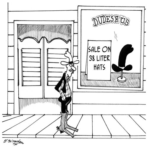 "Sale on 38 Liter Hats."