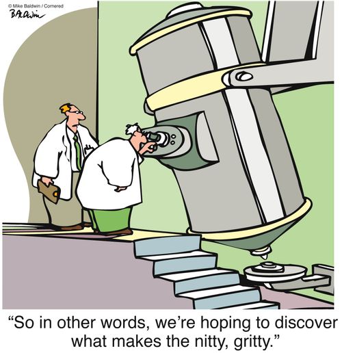 "So in other words, we're hoping to discover what makes the nitty, gritty."