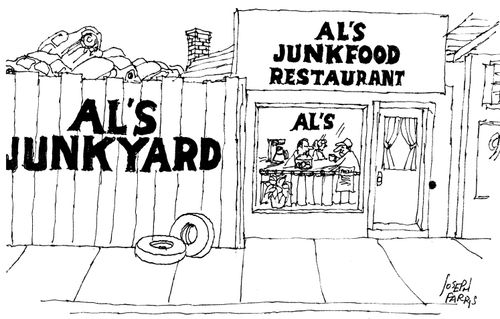 Al's Junkfood Restaurant next to Al's Junkyard.