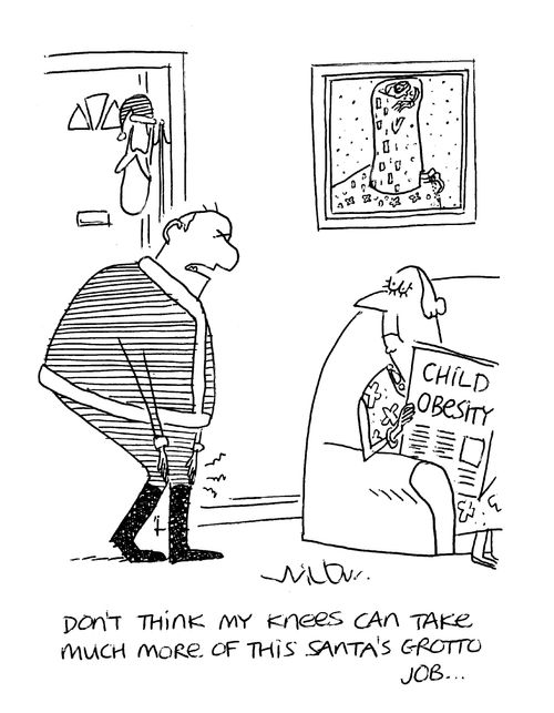 'Don't think my knees can take much more of this Santa's grotto job...'