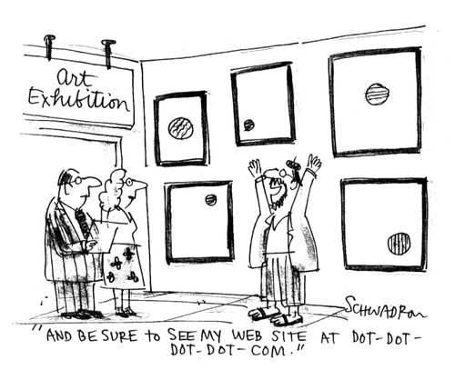 '...and be sure to see my website at dot-dot-dot-dot-com.'