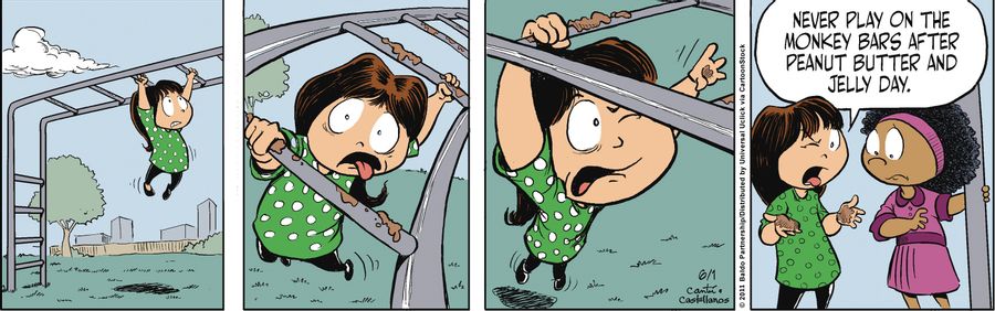 "Never play on the monkey bars after peanut butter and jelly day."